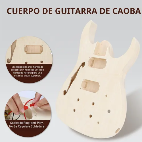 Vista 5 de Kit de guitarra para principiantes, cuerpo de tilo con tapa