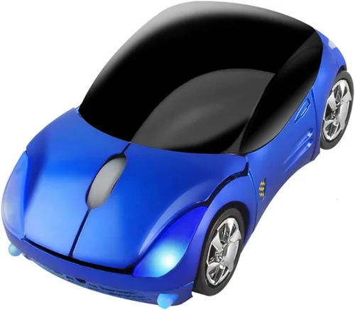 Vista 11 de CHUYI Ratón óptico inalámbrico en forma de coche 3D ultra pequeño y fresco para viajes de negocios, oficina, hogar, escuela, regalo (negro)