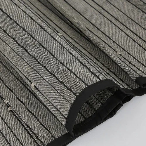 Vista 9 de Persianas romanas de bambú opacas sin cordones con salvia, persianas de ventana de caña de tejido natural con borde, persianas de bambú enrollables