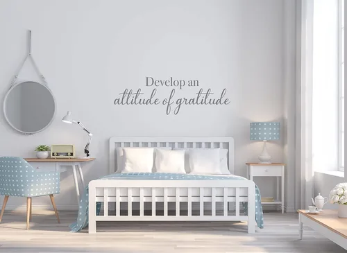 Vista 7 de Calcomanía de vinilo para pared, diseño de agradecimiento con frase inspiradora, decoración para el hogar o la iglesia para dormitorio, sala