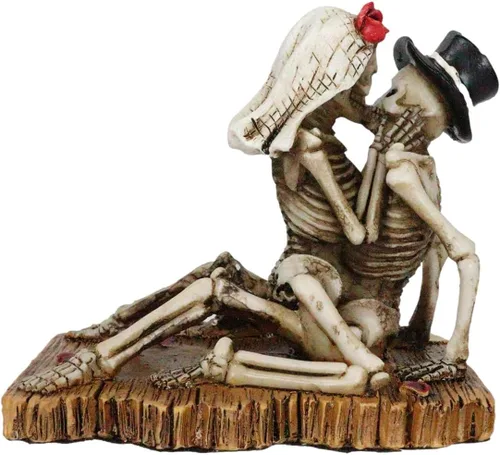 Vista 5 de Ebros Gift Love Never Dies Castaway Sea Stranded Wedding Skeleton Pareja Sexo en la playa Figura Día de los Muertos Halloween Decorativo San