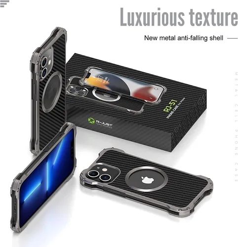 Vista 9 de Funda de disipación de calor hueca trasera para iPhone 12, a prueba de golpes a prueba de caídas con protector de lente soporte Magsafe cargador