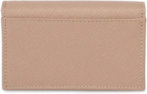 Vista 5 de Prada Cartera pequeña de piel Saffiano beige para mujer 1MC122, Beige, Cartera con tarjetero