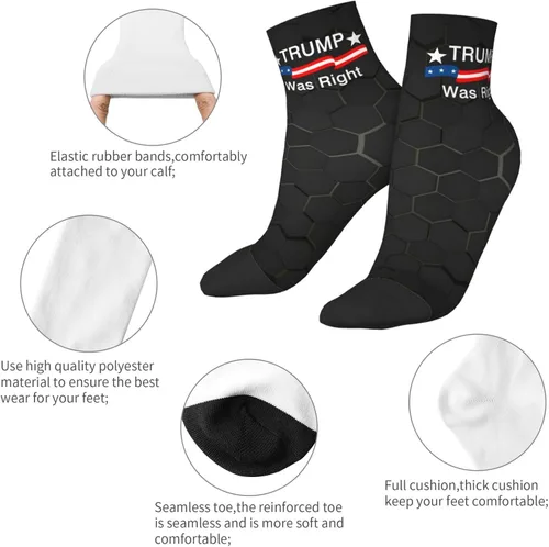 Vista 5 de GDJF Trump Was Right Ankle Socks Winter Low Cut Sports Warm Comfort Breathable Casual Socks For Mens And Womens (8)