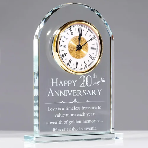 Vista 11 de YWHL Reloj de aniversario de 10 años para ella, regalo de recuerdo de cristal para el 10º aniversario de boda, regalo para pareja