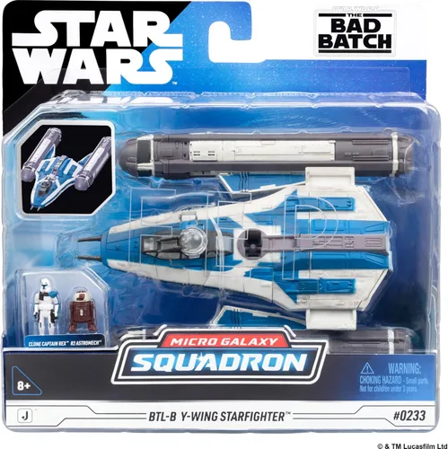 Vista 8 de Star Wars Micro Galaxy Squadron Gold Leader's Y-Wing - Vehículo de clase Starfighter de 5 pulgadas con accesorios de micro figura Jon Vander