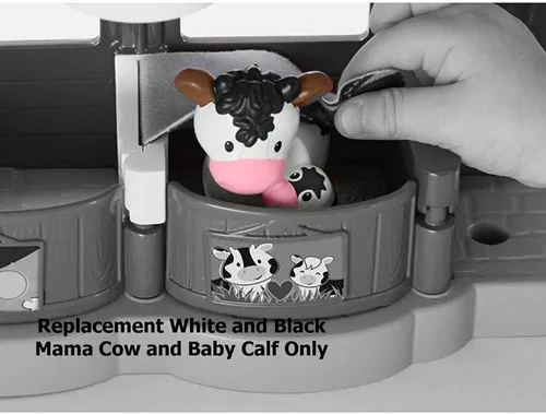 Vista 6 de Pieza de repuesto para Fisher-Price Little People Caring for Animals Farm - DWC31 y CHJ51 ~ Figura de repuesto de vaca y ternera blanca y negra