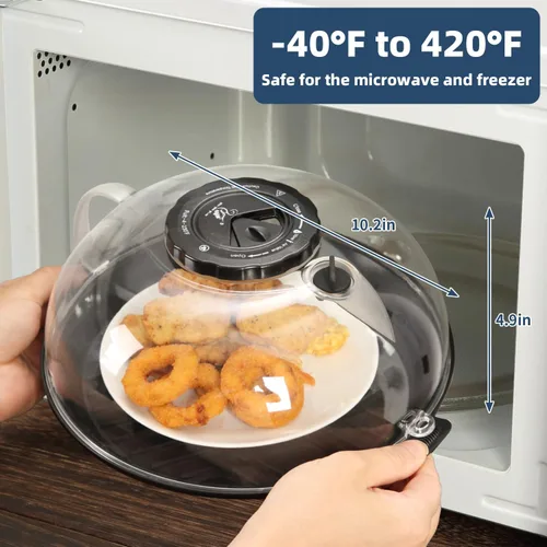 Vista 3 de Tapa Protectora contra Salpicaduras para Microondas de 10.2 Pulgadas con Vaporizador de Agua, Protector Transparente contra Salpicaduras