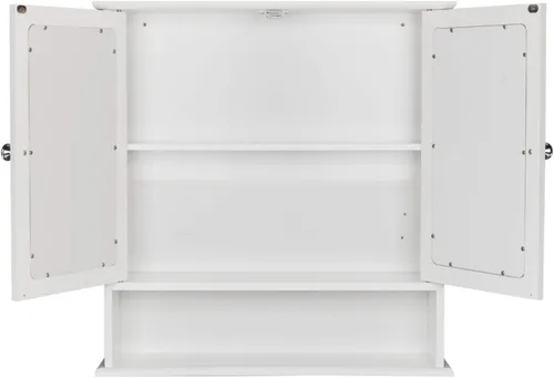 Vista 6 de Gabinetes de medicina de baño con espejo, gabinete de baño montado en la pared gabinete de almacenamiento de madera gabinete de pared de baño