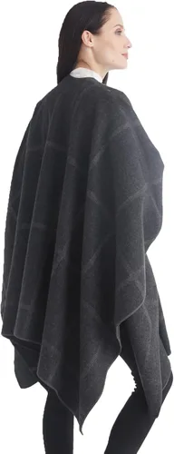 Vista 6 de Ciormis Poncho Chal Wrap Mujer Viaje Cálido Ponchos Suéteres Abrir Frente Cabo Ruana