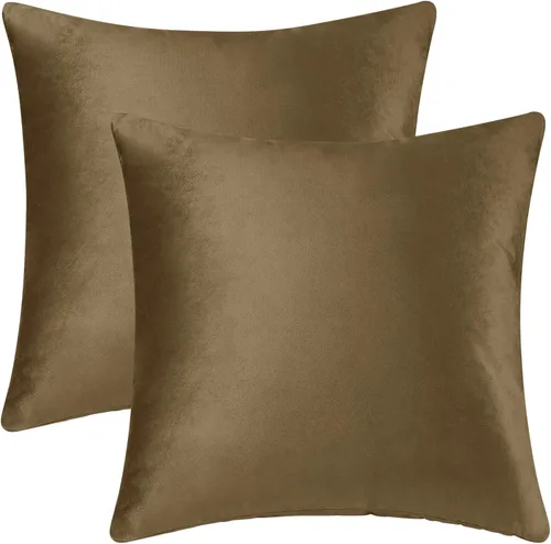 Vista 15 de uxcell Paquete de 2 fundas de almohada decorativas de terciopelo, fundas de almohada sólidas modernas para sofá o hogar, 16 x 16 pulgadas