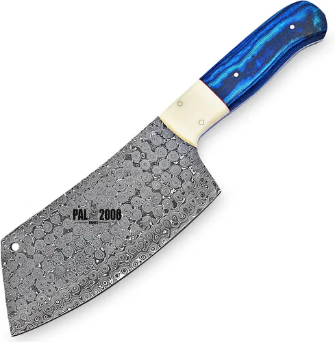 Vista 6 de Hecho a mano de acero de Damasco 12 pulgadas cuchillo de cuchilla con funda 9951