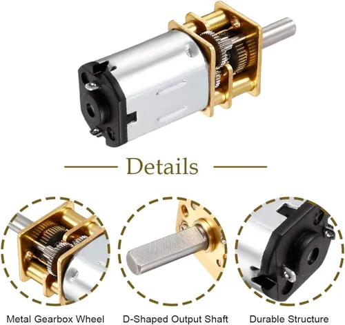 Vista 4 de DC 6V 30RPM N20 Mini engranaje de engranajes de metal motor 0.118 in eje para robot rueda DIY juguetes