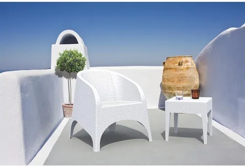 Vista 4 de Miami Square resina de mesa auxiliar (18" H x 18" W x 18" D), color blanco