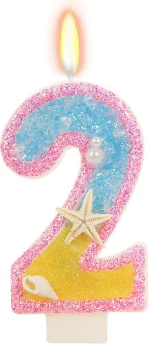 Vista 53 de Vela número 1 de estrella de mar de playa para decoración de pastel Plata