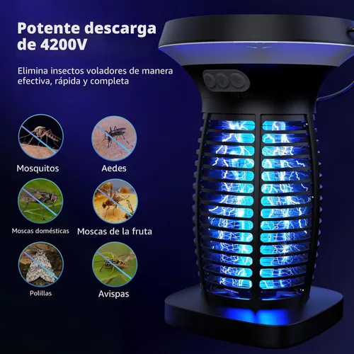 Vista 2 de OnBeam Exterminador solar del insecto al aire libre, 4200V asesino Negro tranquilo