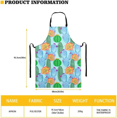 Vista 4 de Dellukee Delantal ajustable de cocina con bolsillo para mujeres y hombres, delantales impermeables