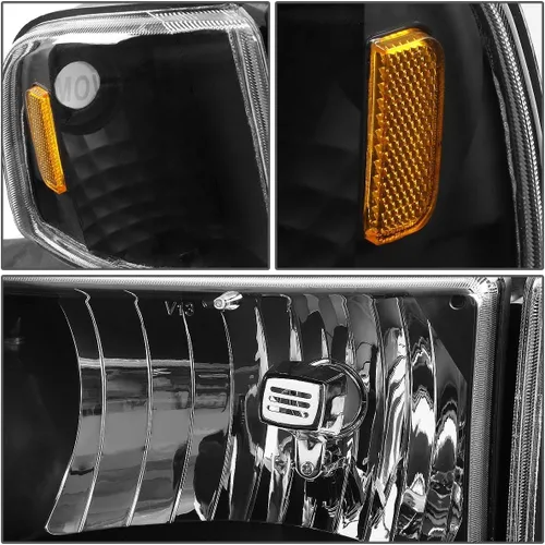 Vista 2 de DNA MOTORING HL-OH-DR944P-BK-AM Montaje para luz delantera, para el lado del piloto y del acompañante, color negro/ámbar