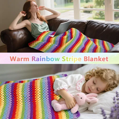 Vista 9 de Kit de manta de ganchillo Reessy para principiantes, kit de ganchillo fácil para principiantes adultos y niños con instrucciones paso a paso