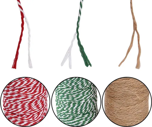 Vista 5 de Sunmns - Cuerda de algodón para envolver regalos, manualidades, 3 rollos, multicolor 2