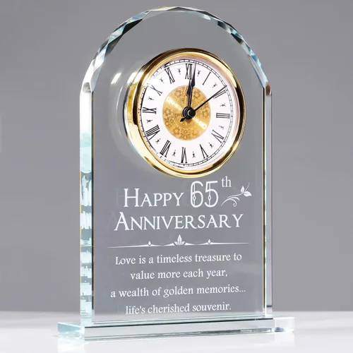 Vista 13 de YWHL Reloj de aniversario de 10 años para ella, regalo de recuerdo de cristal para el 10º aniversario de boda, regalo para pareja