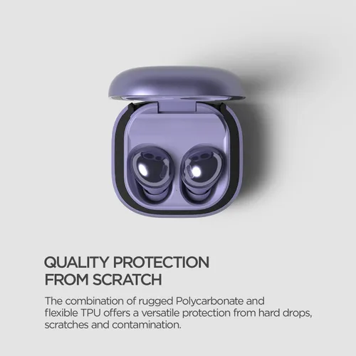Vista 7 de VRS Design Funda moderna para Galaxy Buds (2023, 2022, 2021, 2020), color morado