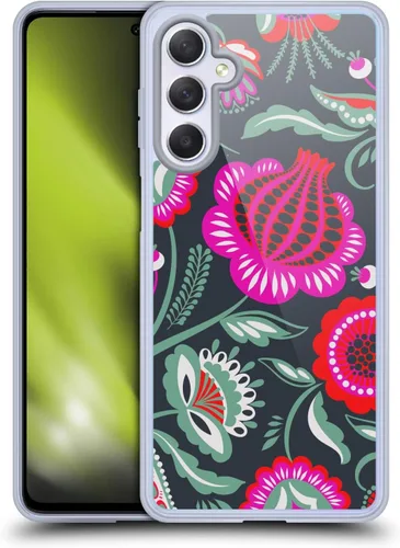 Vista 20 de Head Case Designs Officially Licensed Haroulita Blue Red Ethnic Pattern Gel Case [Military Grade Protection] Compatible with Samsung Galaxy M54 5G