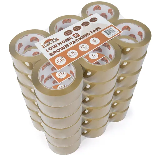 Vista 9 de TAPEBEAR Cinta de embalaje marrón, 12 rollos, repuestos de cinta de embalaje resistente de 1.88 pulgadas x 55 yardas para cajas, cinta marrón