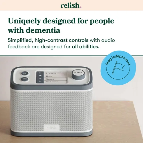 Vista 3 de Relish - Radio FM portátil simple y reproductor de música MP3 para personas mayores, ancianos o con discapacidad visual - Botones grandes, diseño