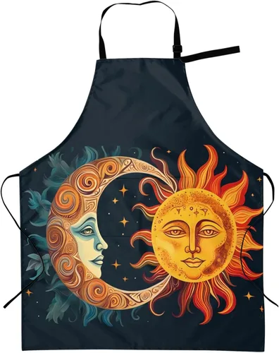 Vista 24 de Delantales florales azules para el hogar, 2 bolsillos, 33 x 28 pulgadas, para hombres y mujeres, diseño floral gris, impermeable, para manualidades