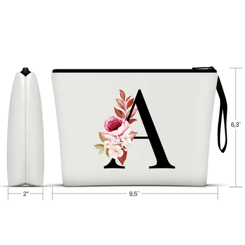 Vista 2 de Vavabox A-Z Bolsa de Maquillaje Personalizada, Regalos de Cumpleaños para Mujeres y Mamá, Regalos para la Mejor Amiga, Bolso Cosmético para Novia