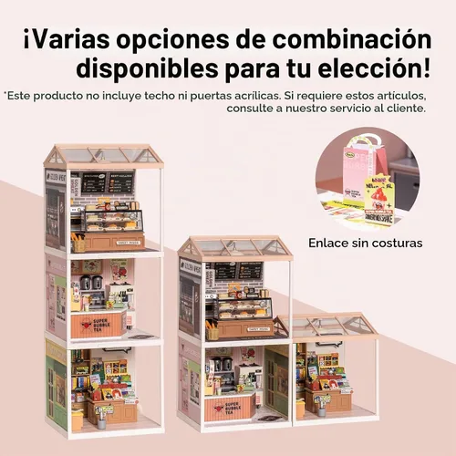 Vista 4 de Super Creator - Juego de construcción de minibloques para adultos, kit de casa de plástico en miniatura, juguetes de bloques de construcción