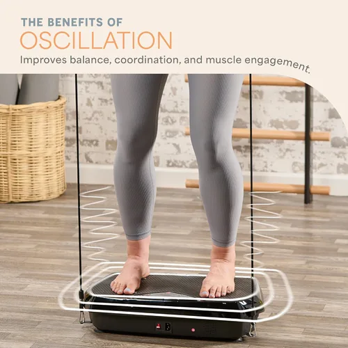 Vista 4 de Lifepro HexaPlate - Máquina de ejercicio con placa de vibración con puntos de acupuntura magnéticos y 9 ajustes preestablecidos, máquina