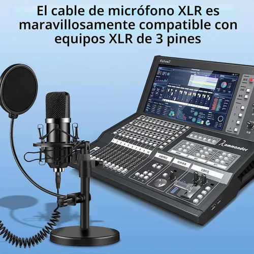 Vista 3 de CERRXIAN Cable en espiral de micrófono XLR, macho a hembra, cable X-L-R equilibrado de 8 pies, cables de micrófono de cobre sin oxígeno, cables