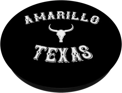 Vista 2 de Amarillo Texas / Cool Western Cowboy Vintage Amarillo TX PopSockets intercambiables PopGrip