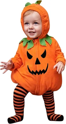 Vista 11 de Disfraz de calabaza para bebé, unisex para niños pequeños