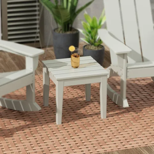Vista 2 de WestinTrends Ashore - Mesa auxiliar Adirondack moderna para patio al aire libre, color arena