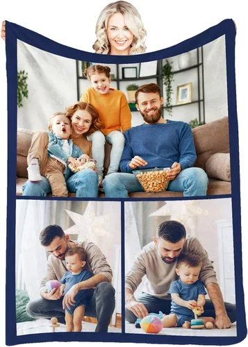 Vista 15 de Manta personalizada con fotos, mantas y mantas hechas en Estados Unidos, mantas personalizadas con fotos y texto para adultos, niños, familia