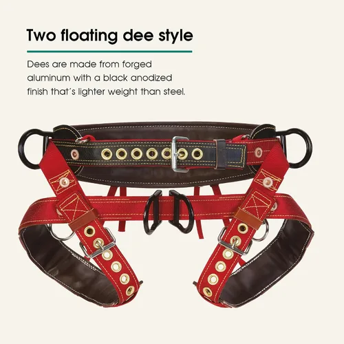 Vista 3 de Weaver Leather WLC 560 2 Dee flotante con correas acolchadas de nailon para las piernas