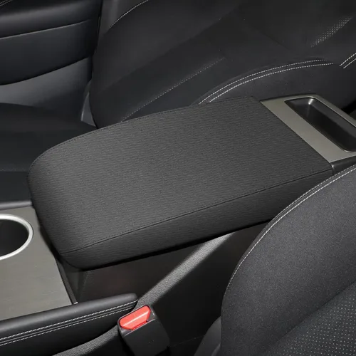 Vista 8 de AOMSAZTO Fundas de consola para Nissan Murano 2015-2023, fundas de reposabrazos para Nissan Murano, color negro con costuras negras