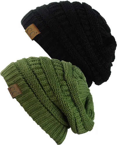 Vista 58 de Gorro a la moda de tejido suave abultado, cálido y elástico de C.C