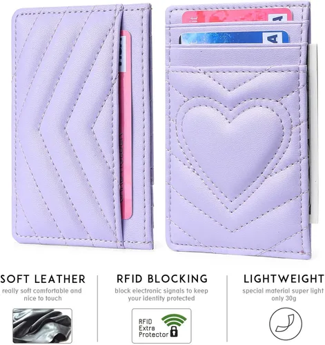 Vista 2 de Cartera acolchada de cuero con bloqueo RFID