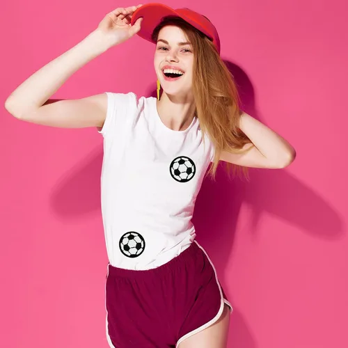Vista 6 de Parches de felpilla para fútbol, 6 piezas, parches para planchar, para deporte, fútbol, para manualidades, chaquetas, ropa, vestido, sombrero