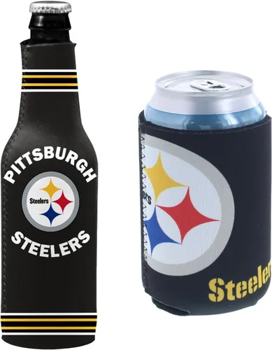 Vista 121 de Soporte aislante para latas y botellas de fútbol americano enfriador de bebidas Huggie (Nueva Orleans (Saints) - Negro) Nueva Orleans (Santos)