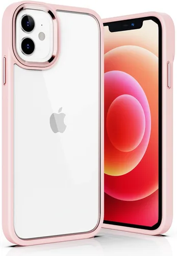 Vista 9 de ULAK Funda transparente para iPhone 12/iPhone 12 Pro, híbrida protectora delgada, transparente, antiarañazos, absorción de golpes, funda protectora