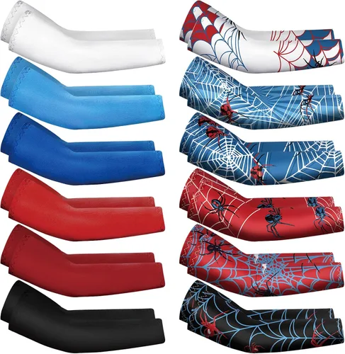 Vista 16 de Newcotte 12 pares de mangas de compresión para niños, manga de compresión de fútbol, béisbol, manga de brazo para jóvenes, protección UV