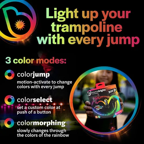 Vista 4 de Brightz BounceBrightz LED Trampoline Lights, Color Changing - Motion Sensing - Changes Colors When You Jump - Fits 8FT 10FT 12FT 14FT 15FT