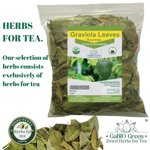 Vista 3 de Guanábana Graviola hojas Premium (+60 tazas) +180 hojas aprox, Big Bag, Hojas de guanabana, té Guanábana, Hierbas secas enteras,. (3 oz)+180 hojas