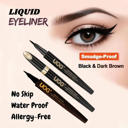Vista 7 de UOG (United One Liquid Eyeliner Pen - Impermeable, a prueba de manchas y de larga duración (hasta 72 horas), secado rápido. Sin saltos, resistente a