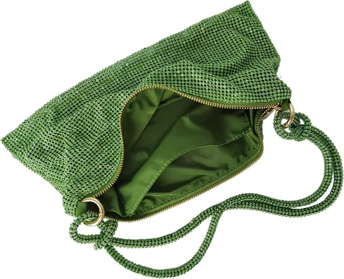 Vista 3 de Bolso de noche brillante con diamantes de imitación para mujer, bolso de mano plateado, bolso Hobo para fiesta, baile de graduación, boda